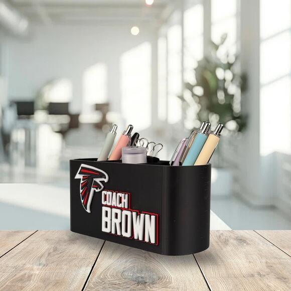 Personalized Falcons Desk Organizer, Custom Falcons Gifts, Gift for Teacher - Picture 7 of 10